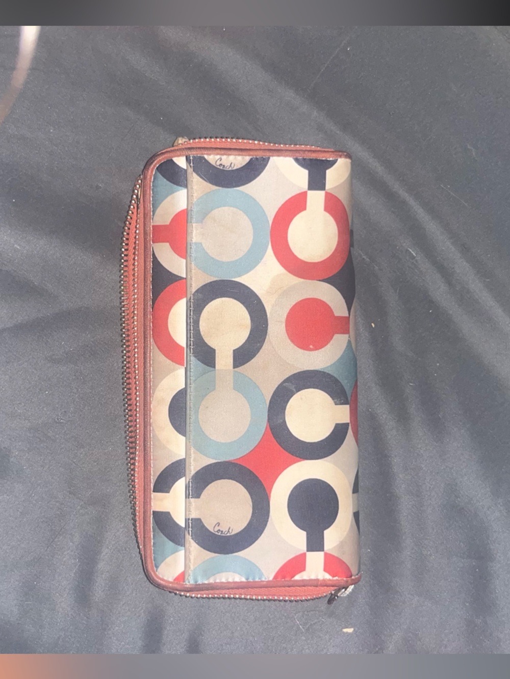 Coach Retro Circle Pattern Zip Wallet